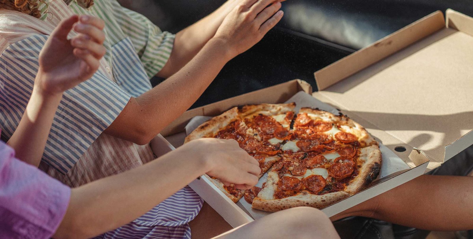 Shared pizza from the former lodge gallery