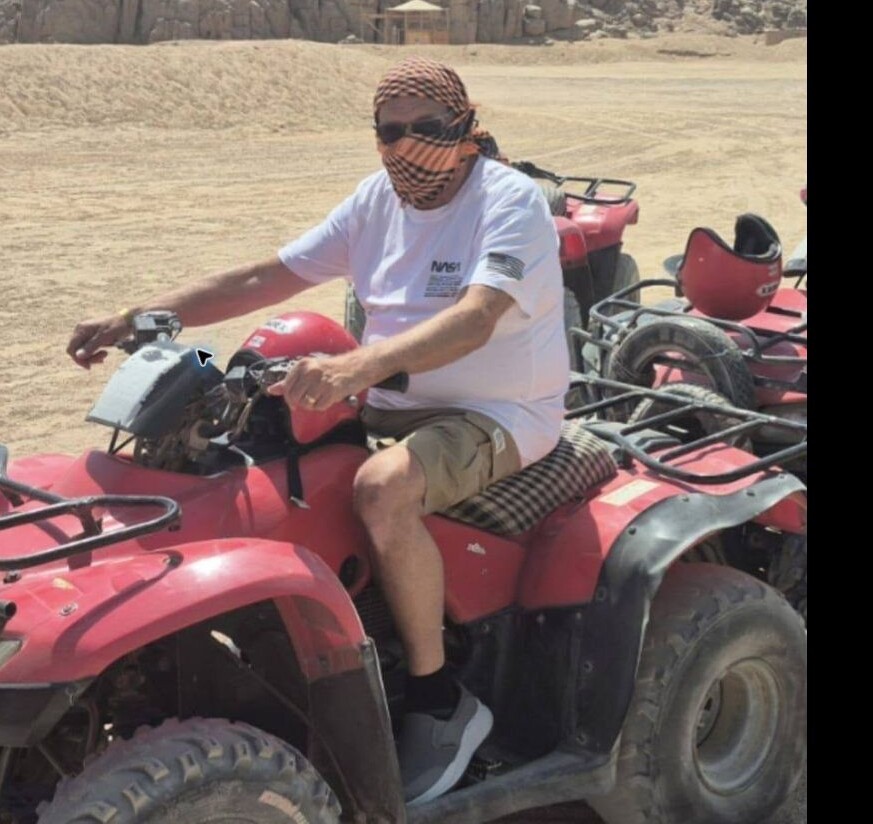 Maurie Freeman enjoying a day quad biking in the desert